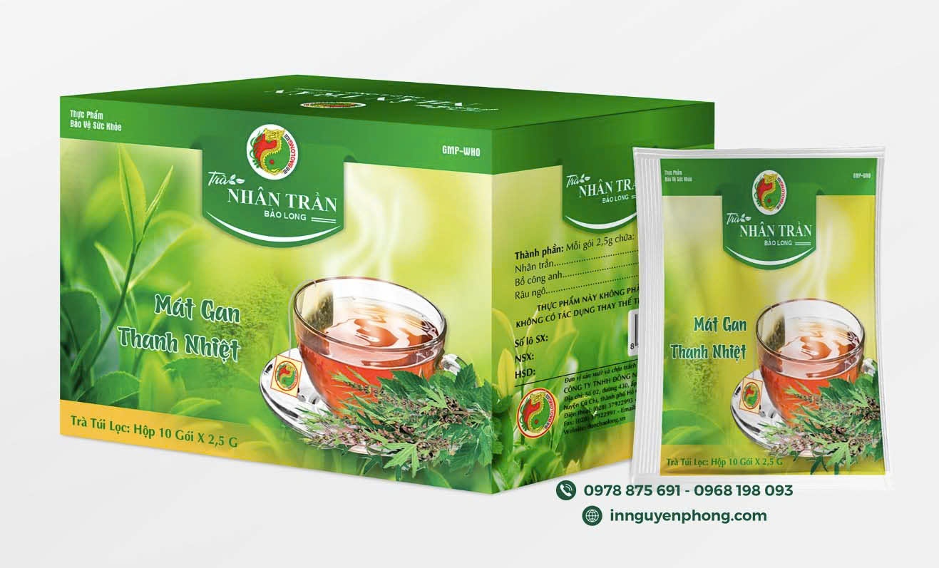 Mẫu in hộp trà đơn giản